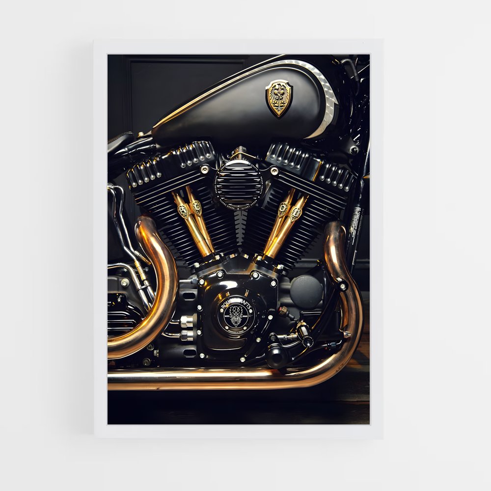 Poster Chrome et Or – affiche Harley-Davidson (vue 3)